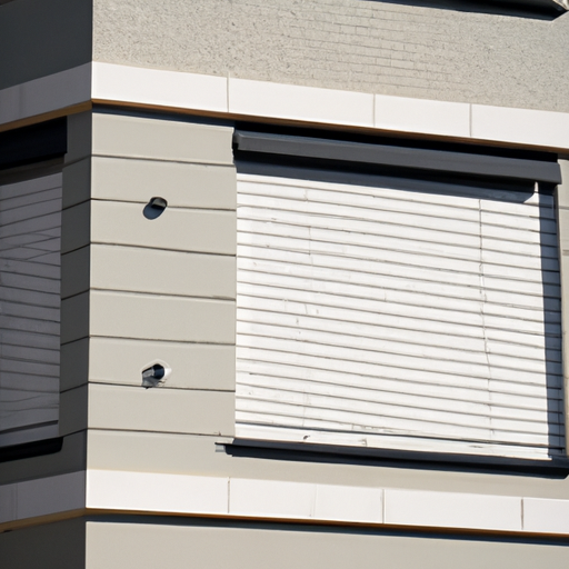 An image showing a house equipped with bulletproof shutters, highlighting their seamless integration with the architecture.