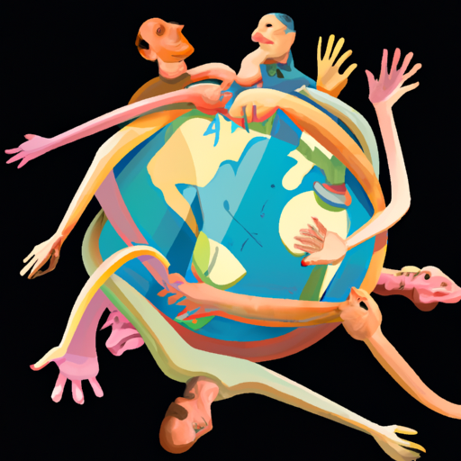 7. A globe with people joining hands around it, symbolizing collective effort in the fight against rare diseases.
